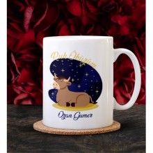 Kişiye Özel Sevgililer Günü Tema Ruh Öküzüm Tasarımlı Beyaz Kupa