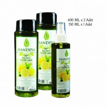 Handeva Limon Kolonyası 80c 400 ml x 2 ve 150 ml Spreyli