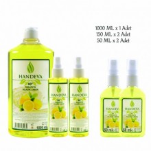 Handeva Limon Kolonyası 80c 1 LT ve 150 ml x 2, 50 ml x 2 Spreyli