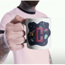 Kişiye Özel C Harfi Temalı Beyaz Kupa