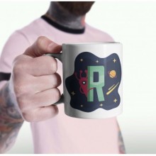 Kişiye Özel R Harfi Temalı Beyaz Kupa