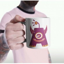 Kişiye Özel A Harfi Temalı Monster Tasarımlı Beyaz Kupa