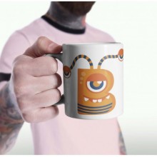 Kişiye Özel B Harfi Temalı Monster Tasarımlı Beyaz Kupa