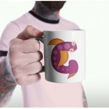 Kişiye Özel G Harfi Temalı Monster Tasarımlı Beyaz Kupa