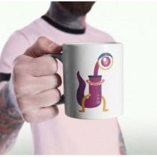 Kişiye Özel J Harfi Temalı Monster Tasarımlı Beyaz Kupa