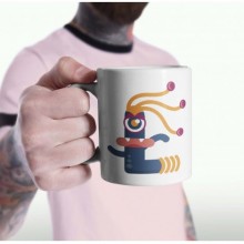 Kişiye Özel L Harfi Temalı Monster Tasarımlı Beyaz Kupa