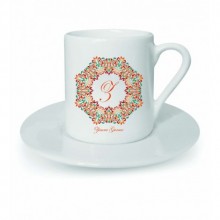 Kişiye Özel Z Harfi Temalı Çerçeve Tasarımlı Beyaz Kahve Fincanı