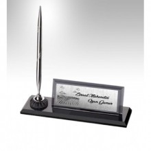 Kişiye Özel Ziraat Mühendisi Temalı Kalemli Kristal Gümüş Renk Masa İsimliği