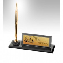 Kişiye Özel Master Chef Temalı Kalemli Kristal Altın Renk Masa İsimliği