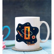 Kişiye Özel O Harfi Temalı Space Tasarımlı Beyaz Kupa