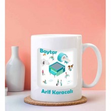 Kişiye Özel Baytar Tasarımlı Beyaz Kupa