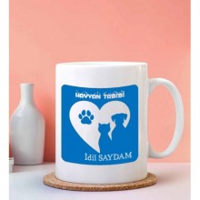 Kişiye Özel Hayvan Tabibi Tasarımlı Beyaz Kupa