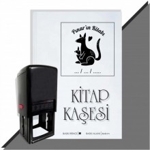Kişiye Özel  Kanguru Tarihli Kitap Kaşesi - Siyah