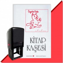 Kişiye Özel  Cute Cat 4 Tarihli Kitap Kaşesi - Kırmızı