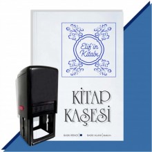 Kişiye Özel  Çerçeveli 10  Kitap Kaşesi - Mavi
