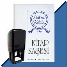 Kişiye Özel  Çerçeveli 9  Kitap Kaşesi - Mavi