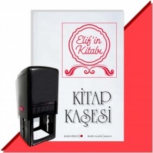 Kişiye Özel  Çerçeveli 9  Kitap Kaşesi - Kırmızı