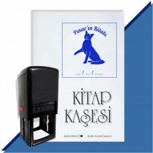 Kişiye Özel  Sevimli Kedi 7 Tarihli Kitap Kaşesi - Mavi