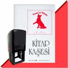 Kişiye Özel  Sevimli Kedi 7 Tarihli Kitap Kaşesi - Kırmızı
