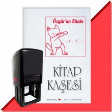 Kişiye Özel  Cute Cat Tarihli Kitap Kaşesi - Kırmızı
