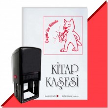 Kişiye Özel  Milkshake Cat Tarihli Kitap Kaşesi - Kırmızı