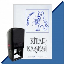 Kişiye Özel  Milkshake Cat Tarihli Kitap Kaşesi - Mavi