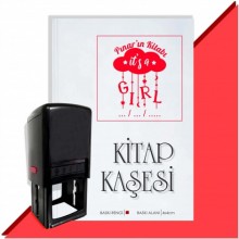 Kişiye Özel  İt's A Girl Tarihli Kitap Kaşesi - Kırmızı