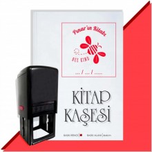 Kişiye Özel  Bee Kind Arı Tarihli Kitap Kaşesi - Kırmızı