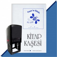 Kişiye Özel  Bee Kind Arı Tarihli Kitap Kaşesi - Mavi