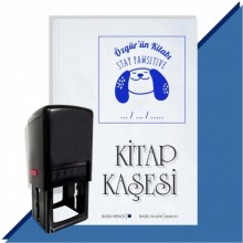 Kişiye Özel  Stay Pawsitive Köpek Emoji Tarihli Kitap Kaşesi - Mavi