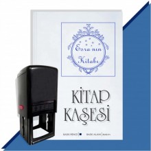 Kişiye Özel  Çerçeveli 6  Kitap Kaşesi - Mavi