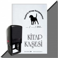 Kişiye Özel Köpek Silüet 31 Tarihli Otomatik Kitap Kaşesi - Siyah