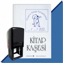 Kişiye Özel Sevimli Köpek 13 Tarihli Otomatik Kitap Kaşesi - Mavi