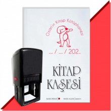 Kişiye Özel Sevimli Köpek 13 Tarihli Otomatik Kitap Kaşesi - Kırmızı