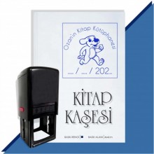 Kişiye Özel Sevimli Köpek 12 Tarihli Otomatik Kitap Kaşesi - Mavi