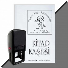 Kişiye Özel Sevimli Köpek 11 Tarihli Otomatik Kitap Kaşesi - Siyah