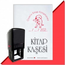 Kişiye Özel Sevimli Köpek 11 Tarihli Otomatik Kitap Kaşesi - Kırmızı