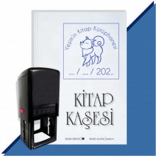Kişiye Özel Sevimli Köpek 7 Tarihli Otomatik Kitap Kaşesi - Mavi