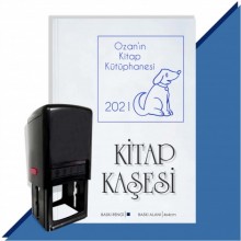 Kişiye Özel Sevimli Köpek  2021 Otomatik Kitap Kaşesi - Mavi