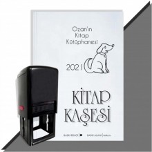 Kişiye Özel Sevimli Köpek  2021 Otomatik Kitap Kaşesi - Siyah