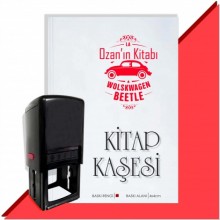 Kişiye Özel Klasik otomobil Wolskwagen  Otomatik Kitap Kaşesi - Kırmızı