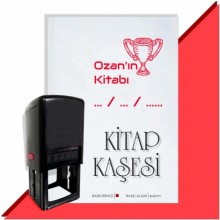 Kişiye Özel Kazanan Kupa Tarihli Otomatik Kitap Kaşesi - Kırmızı