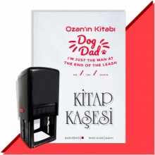 Kişiye Özel Dog Dad Tarihli Otomatik Kitap Kaşesi - Kırmızı
