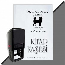 Kişiye Özel All I Need Is My Dog Tarihli Otomatik Kitap Kaşesi - Siyah