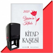 Kişiye Özel Çiçek Buketi 9 2021 Otomatik Kitap Kaşesi - Kırmızı