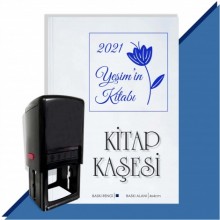 Kişiye Özel Çiçek Buketi 9 2021 Otomatik Kitap Kaşesi - Mavi