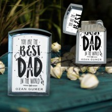 Kişiye Özel Best Dad Temalı Kapaklı Metal Çakmak