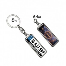 Kişiye Özel Plaka Metal Anahtarlık | Nissan Toprak Logo - Gümüş Krom Kaplama