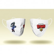 Kişiye Özel Brawl Stars Crow 2 Tasarımlı Bez Maske | Biyeli Maske - Çocuk Boy