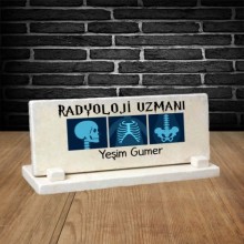 Kişiye Özel Radyoloji Uzmanı Temalı Doğal Taş Masa İsimliği